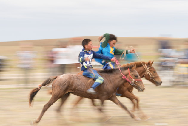 Paardenrace bij Nadaam festival