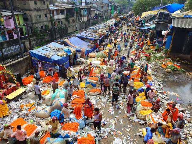 Flowermarket in Kolkata. 