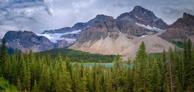 Bow Lake en Crowfoot Glacier