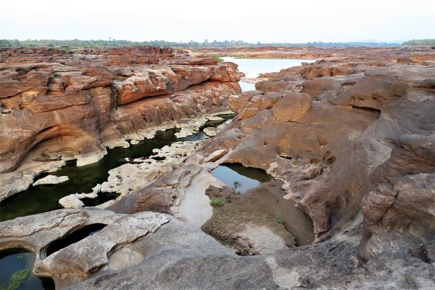 Laag water in de Mekong